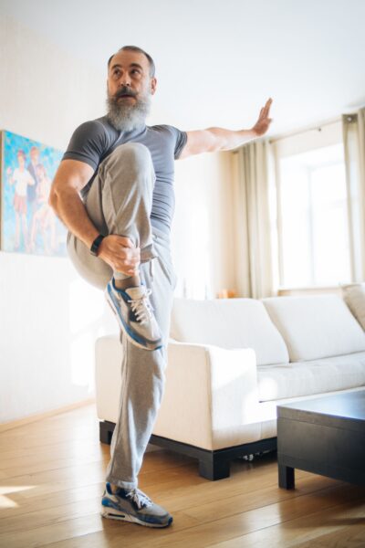 Active adult practicing mobility and functional movement as they age in Mooresville, NC